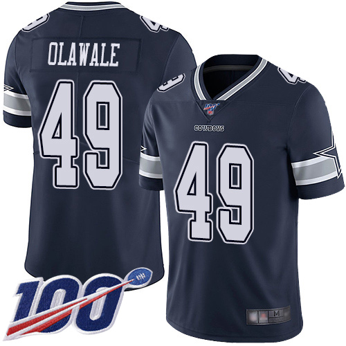 Men Dallas Cowboys Limited Navy Blue Jamize Olawale Home #49 100th Season Vapor Untouchable NFL Jersey->youth nfl jersey->Youth Jersey